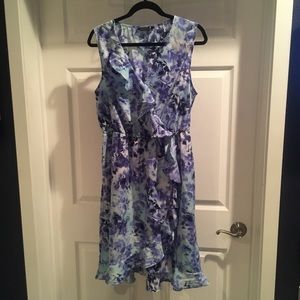 Floral Dress with Front Ruffles
